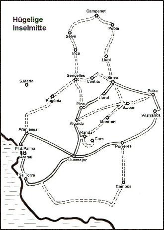 Viele für Rennradtouren sehr gut geeignete Verbindungsstraßen zwischen den Dörfern der Inselmitte